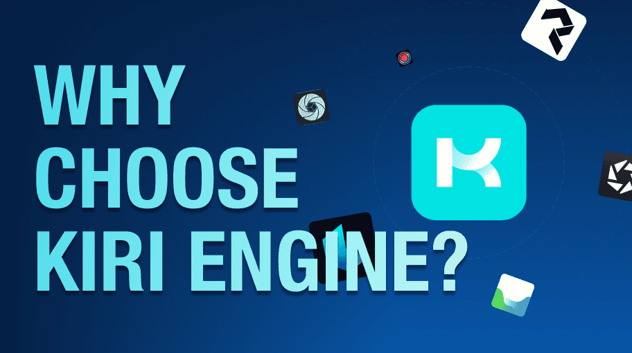 Graphic reading “Why choose KIRI Engine?” used in the KIRI Engine section about free-tier mesh workflows for Blender, Unity/Unreal, and 3D printing.