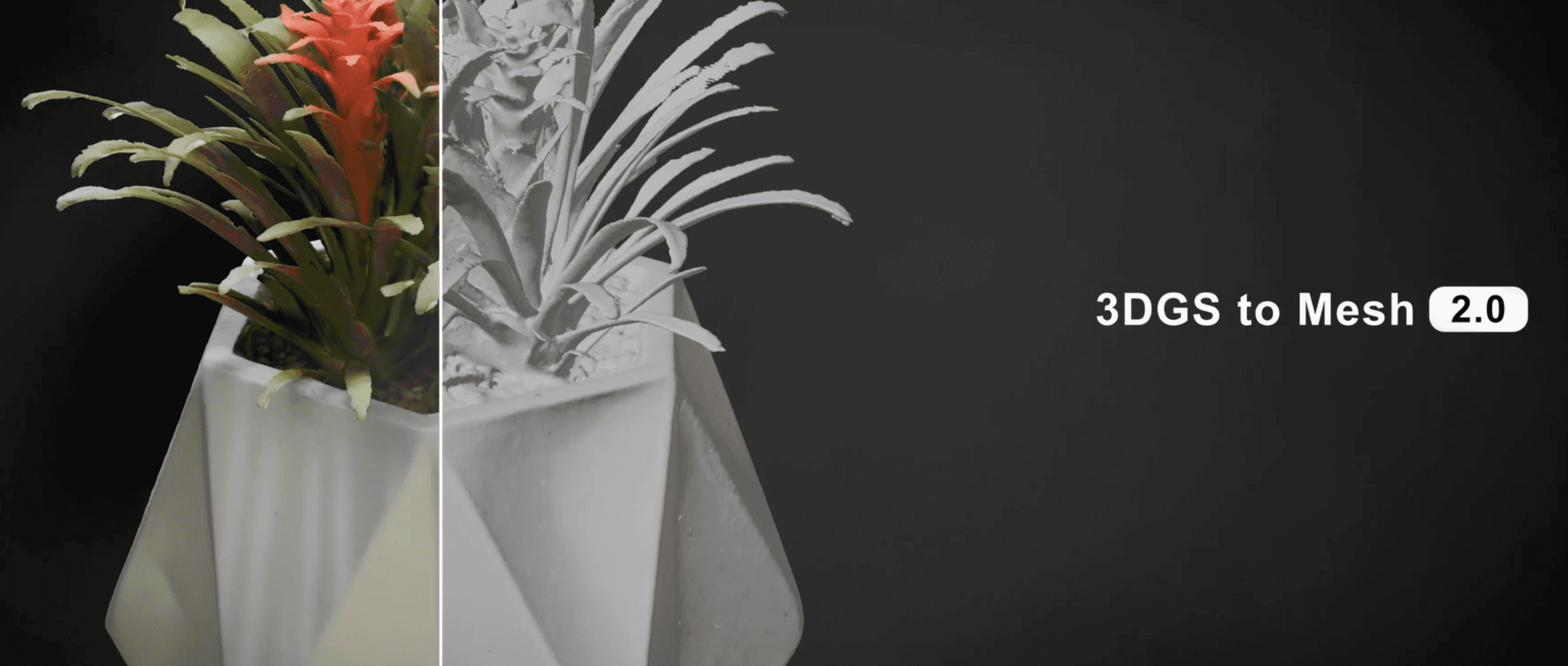 3DGS to Mesh 2.0 model imported into 3D software for editing, retopology, and rigging