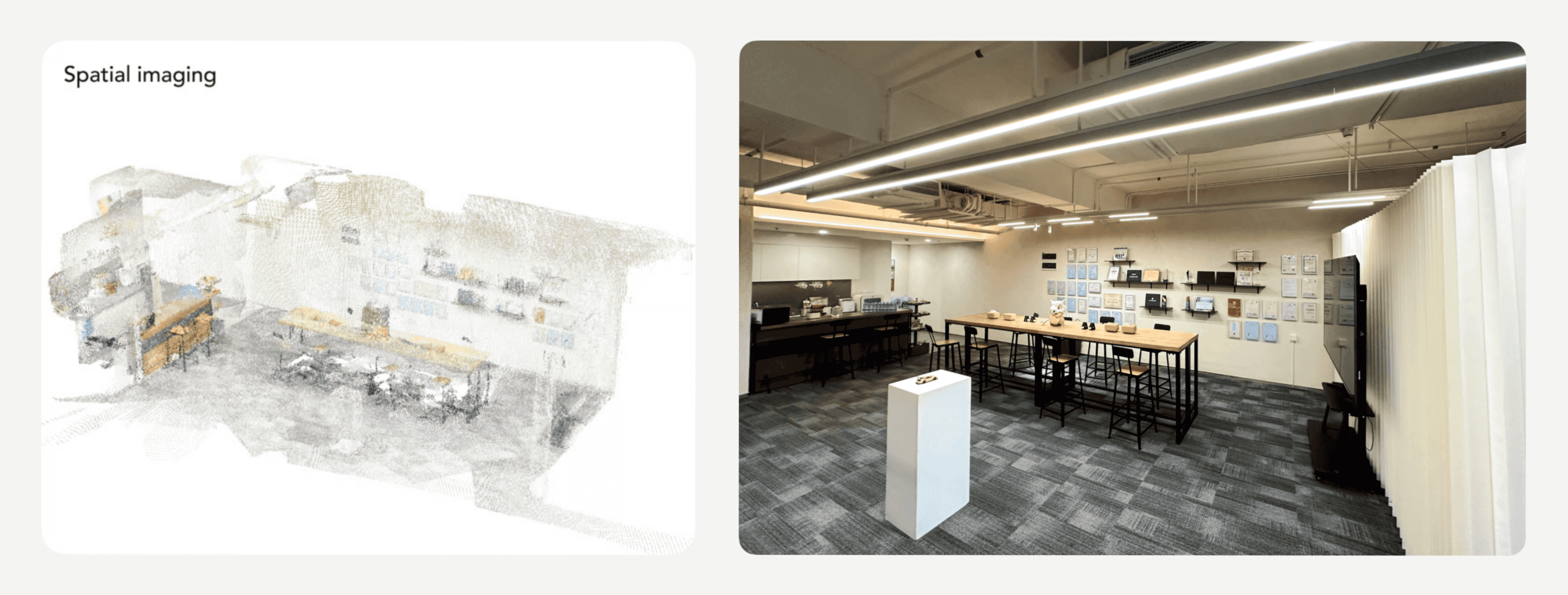 KIRI Engine LiDAR Scene Scan showing spatial imaging and the captured indoor scene