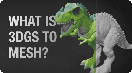 3DGS to Mesh example converting Gaussian Splatting data into editable polygon mesh for 3D workflows